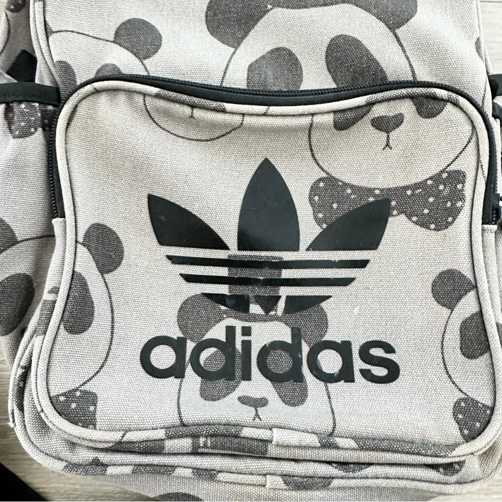 Mini Rodini x Adidas Grey Panda Print Kids Backpack
